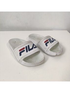 FILA White Logo Slide Sandals Size Women's Size 9
